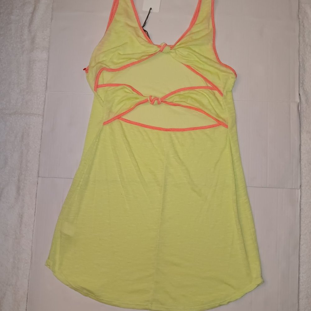 GREEN ENVELOPE KNOTTED PEEKABOO BACK SWIM COVERUP DRESS - Picture 10 of 12